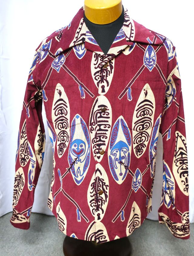 コーデュロイ 長袖オープンシャツ