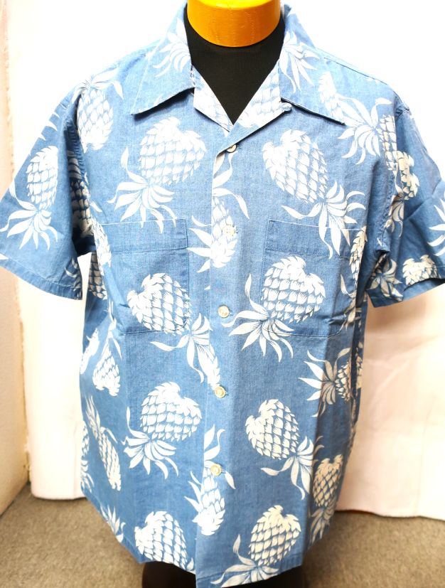 Duke Kahanamoku インディゴ コットン ハワイアンシャツ