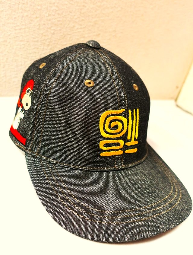 SNOOPY ブラックデニム キャップ