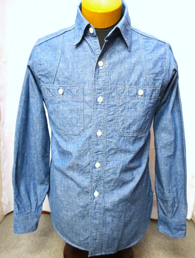 ベンチレーション トリプルステッチ シャンブレーシャツ